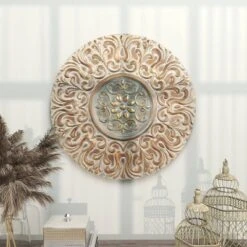 Metal Floral Wall Decor With Embossed Details Gold - Olivia & May -Olivia & May GUEST 8eb729c2 4dc9 432d a4bc 9421caaad991