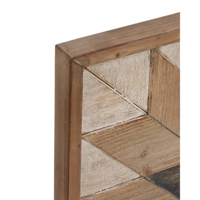 30" X 30" Wood Geometric Handmade Southwestern Wall Decor Brown - Olivia & May 6 30" X 30" Wood Geometric Handmade Southwestern Wall Decor Brown - Olivia & May - Image 4