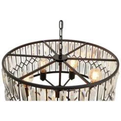Metal Crystal Embellishments 6 Light Chandelier With Link Style Chain Black - Olivia & May -Olivia & May GUEST 8fba779e 8a3a 48a3 b687 621d963625dd