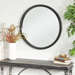 Wood Round Wall Mirror – Olivia & May