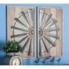 Wood Windmill Wall Decor With Wood Backing Set Of 2 Gray - Olivia & May