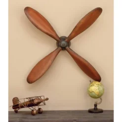 Metal Airplane Propeller 4 Blade Wall Decor With Aviation Detailing - Olivia & May -Olivia & May GUEST 90100f5a f9e4 42b1 a474 f1f22b370753
