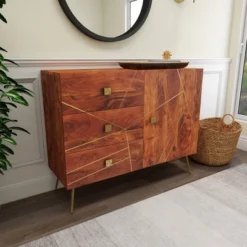 Modern Metal Buffet Brown - Olivia & May -Olivia & May GUEST 90a000ea cca4 4b88 9120 f92798c461fb