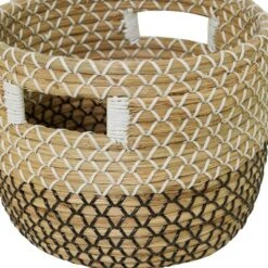Set Of 3 Seagrass Storage Baskets Khaki - Olivia & May -Olivia & May GUEST 90e64688 8d6d 44e2 b0ad 7e1a839d848a