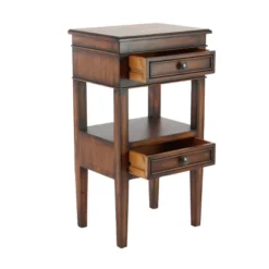 Distressed Wooden Side Table With Drawers - Olivia & May -Olivia & May GUEST 90f69732 83f6 49b1 95c4 6331504094fc
