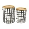 Set Of 2 Metal Storage Baskets Black - Olivia & May -Olivia & May GUEST 9103e064 ac90 49ee b9d5 dc13cd409b39