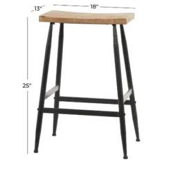 Industrial Metal Counter Height Barstool Black - Olivia & May -Olivia & May GUEST 91133244 555a 4086 942c ef4f58d38b62