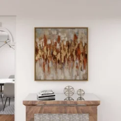 Canvas Abstract Framed Wall Art With Gold Frame Gold - Olivia & May -Olivia & May GUEST 91251dff c71a 4f2b 892c 00555fdf960e