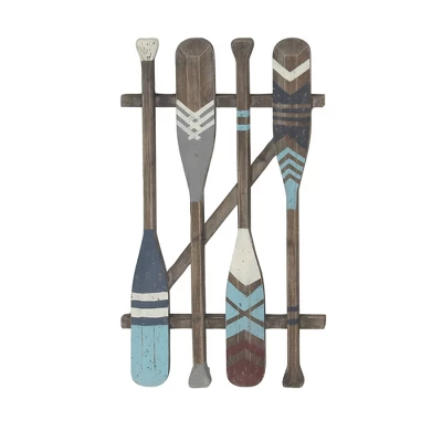 Coastal Wood Paddle Wall Decor With Arrow And Stripe Patterns - Olivia & May 11 Coastal Wood Paddle Wall Decor With Arrow And Stripe Patterns - Olivia & May - Image 9