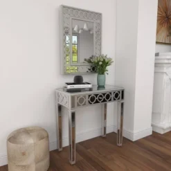 Set Of 2 Glam Wood Console Tables Gray - Olivia & May -Olivia & May GUEST 91b79284 f4a5 43c8 b0e6 8c39410cc9eb