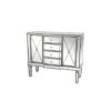 Glam Mirrored Rectangular Storage Cabinet Silver - Olivia & May