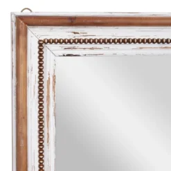 Wood Wall Mirror With Beading Accents Brown - Olivia & May -Olivia & May GUEST 921474b3 cafd 4737 bbb1 93baac2bd5a9