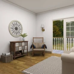 Wood Distressed Scroll Window Inspired Wall Decor With Metal Scrollwork Relief White - Olivia & May -Olivia & May GUEST 924566c2 e883 48c6 89ad d495eb3766d2