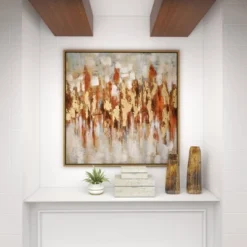 Canvas Abstract Framed Wall Art With Gold Frame Gold - Olivia & May -Olivia & May GUEST 924edfc0 fc50 4302 ac01 2e980fa944bc