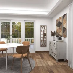 Farmhouse Wood Window Pane Inspired Wall Mirror Brown - Olivia & May -Olivia & May GUEST 92a12c1e a3d1 4d13 9993 df23447e2509