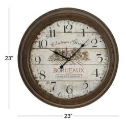 Metal Wall Clock With Bordeaux White - Olivia & May -Olivia & May GUEST 92f1ff91 5468 4122 9247 41839028ebd5
