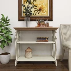 Farmhouse Wood Console Table Off White - Olivia & May -Olivia & May GUEST 92f4ba0d f99e 4055 90af 20ff221e1af7