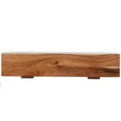 Contemporary Wood Block Bench Brown - Olivia & May -Olivia & May GUEST 932872d6 9796 4e3d 876f 32977f17d5e4
