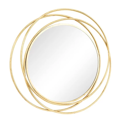 Metal Overlapping Circle Frame Wall Mirror- Olivia & May 6 Metal Overlapping Circle Frame Wall Mirror- Olivia & May - Image 4