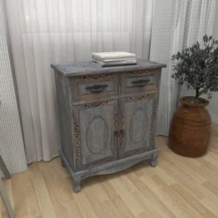 Vintage Wood Cabinet Gray - Olivia & May -Olivia & May GUEST 9371b7c5 4537 412c bc7b d0cbbaf15dec