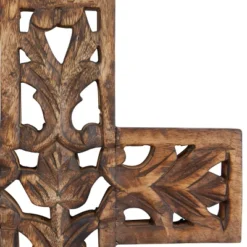 12" X 9" Mango Wood Biblical Carved Cross Wall Decor Brown - Olivia & May -Olivia & May GUEST 93a74c14 5903 4a49 af02 4507b3d056e4