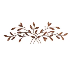 22" X 60" Metal Leaf Wall Decor Brown - Olivia & May -Olivia & May GUEST 93b61c69 d025 49f8 805f 6fd5e9f7f033