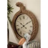 Jute Wall Clock With Rope Accents Beige - Olivia & May -Olivia & May GUEST 93cb0042 17ac 403d bdb0 a038981dc6ea