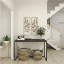 Metal Leaf Tall CutOut Wall Decor With Gold Frame Set Of 2 Gold - Olivia & May -Olivia & May GUEST 9437a60f 4142 44c0 bcce 36736a092863