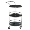 Contemporary Stainless Steel And Smoke Glass Bar Cart Silver - Olivia & May -Olivia & May GUEST 9471aaf6 dce4 4a13 a02a 58a271ff68a7
