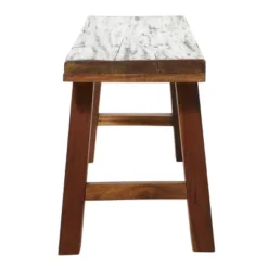 Mahogany Wood Bench Brown - Olivia & May -Olivia & May GUEST 94aa170b 8c13 4a58 a767 798c2354092b