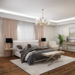 Crystal Table Lamp With Drum Shade Gold - Olivia & May -Olivia & May GUEST 954804ab ce0c 474a 9310 31123b47f4ad