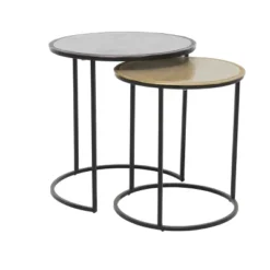 2pc Industrial Aluminum Accent Tables Black - Olivia & May -Olivia & May GUEST 9587c08e bb03 4cec b144 5e535faa7355