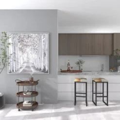 Canvas Landscape Trees Framed Wall Art With Silver Frame White - Olivia & May -Olivia & May GUEST 95acccce 4a36 444a b64f ea4df19d2b68