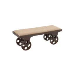 Industrial Wood Bench Brown - Olivia & May -Olivia & May GUEST 95de1f74 7555 4f69 a362 bc740830a7e8