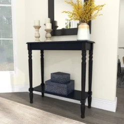 Traditional Wood Console Table Black - Olivia & May -Olivia & May GUEST 963d63eb e994 4f78 ac89 83318701aaad