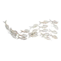 45" X 17" Coastal Wood Fish Wall Decor White - Olivia & May -Olivia & May GUEST 96e39ab7 fc87 488f a520 4138931afc68