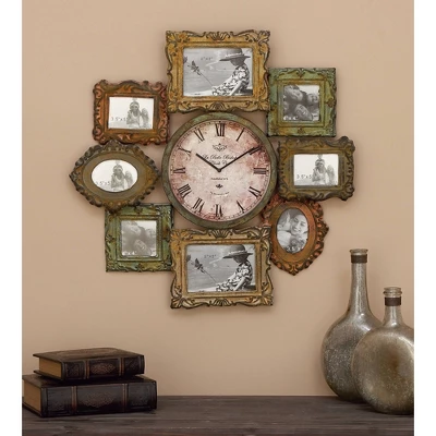Metal 8 Photo Openings Wall Clock Green - Olivia & May 19 Metal 8 Photo Openings Wall Clock Green - Olivia & May - Image 17