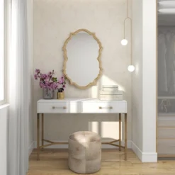 Aluminum Handmade Quatrefoil Shaped Wall Mirror Gold - Olivia & May -Olivia & May GUEST 970ee12c 4353 4aa1 9fcb d19e2118aa3d