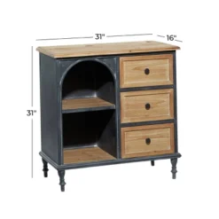Farmhouse Wood Cabinet Black - Olivia & May -Olivia & May GUEST 9723cb5e 331d 4536 82fb d430b6dac61f