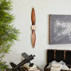 Metal Airplane Propeller 2 Blade Wall Decor With Aviation Detailing - Olivia & May -Olivia & May GUEST 973414ba 9f9a 4b99 89fe c78e5287d887