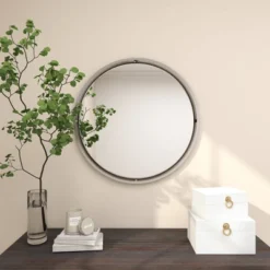Contemporary Metal Wall Mirror Silver - Olivia & May -Olivia & May GUEST 9770fb53 93df 4ef8 8295 34b9268473f4