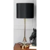 Metal Buffet Lamp With Drum Shade Black - Olivia & May -Olivia & May GUEST 97d6e0a9 7b59 432c bbaa 8ebf6d4a3193