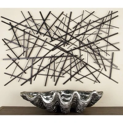 Metal Geometric Overlapping Lines Wall Decor Dark Gray - Olivia & May 14 Metal Geometric Overlapping Lines Wall Decor Dark Gray - Olivia & May - Image 12