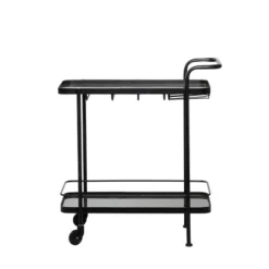 Contemporary Metal Bar Cart Black - Olivia & May -Olivia & May GUEST 981071b4 1242 41d1 a43e 2ae3551fa0ca