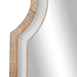 Wood Window Pane Inspired Wall Mirror With Arched Top Brown - Olivia & May -Olivia & May GUEST 98873823 be38 4f83 be7e 82c683a8df4b