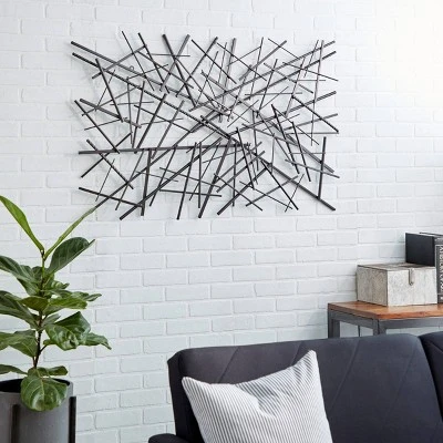 Metal Geometric Overlapping Lines Wall Decor Dark Gray - Olivia & May 18 Metal Geometric Overlapping Lines Wall Decor Dark Gray - Olivia & May - Image 16
