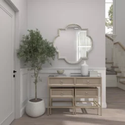 Aluminum Quatrefoil Wall Mirror Gray - Olivia & May -Olivia & May GUEST 98a09f42 9f16 4344 a604 e6531926b4f9