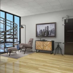 Rectangular Contemporary Mosaic Wood Cabinet Black - Olivia & May -Olivia & May GUEST 98cd2e18 70c4 4fae 9be5 c34f0542cbd8