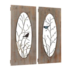 Set Of 2 Wood Bird Wall Decors With Tree Branches Brown - Olivia & May -Olivia & May GUEST 98cf3df6 f16a 4ad4 8335 73e75ec1eb76