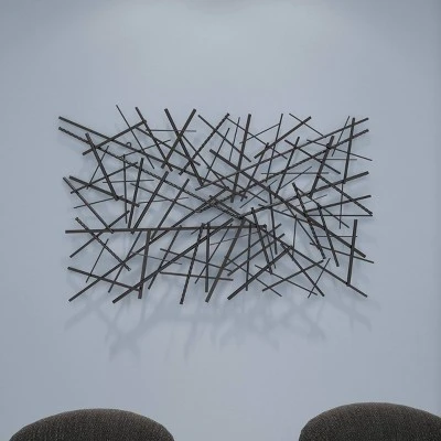 Metal Geometric Overlapping Lines Wall Decor Dark Gray - Olivia & May 10 Metal Geometric Overlapping Lines Wall Decor Dark Gray - Olivia & May - Image 8